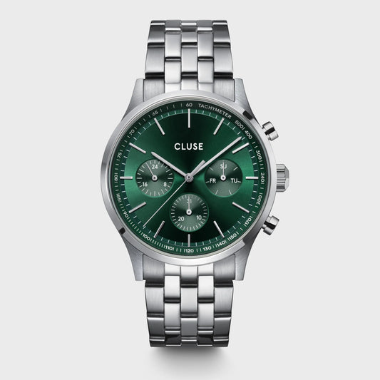Cluse 41mm Anthéor Chronographic Stainless Steel Link Watch