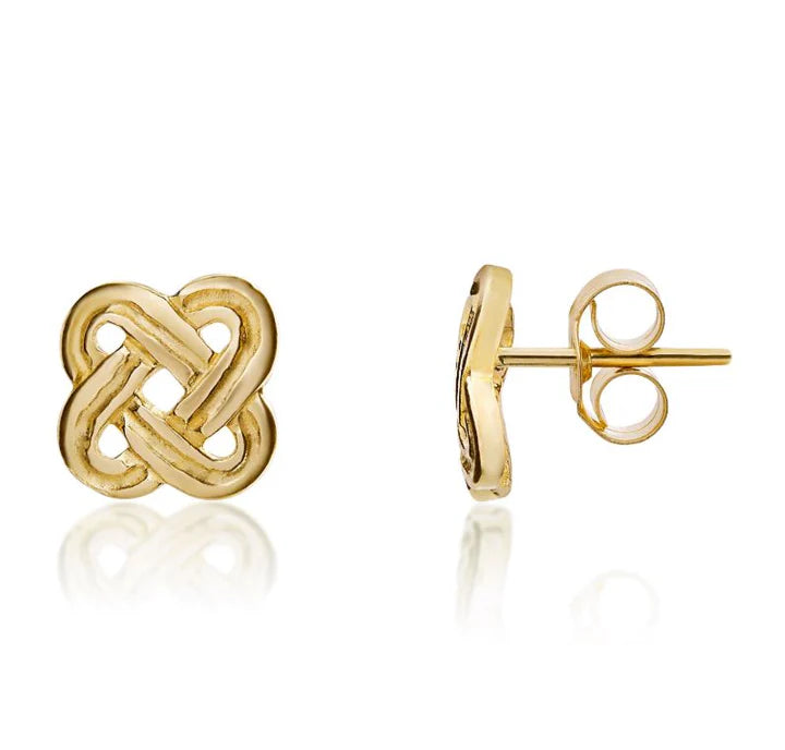 9ct Yellow Gold Delicate Celtic Stud Earrings