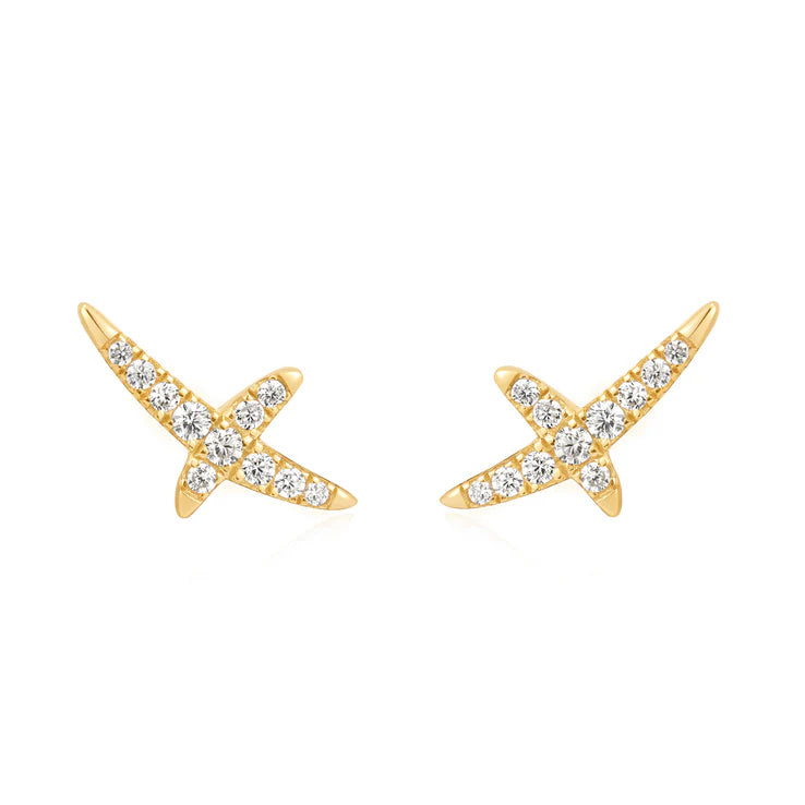 Ania Haie Gold Plated Kiss CZ Pavé Stud Earring's