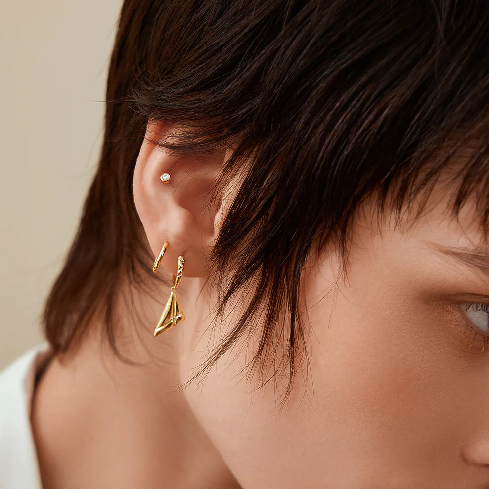 Ania Haie Gold Plate Solitaire CZ Stud Earrings