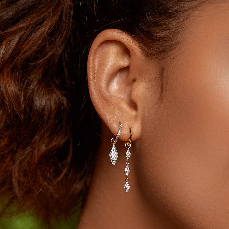 Ania Haie Yellow Gold Plated Pavé Sparkle Huggie Hoops