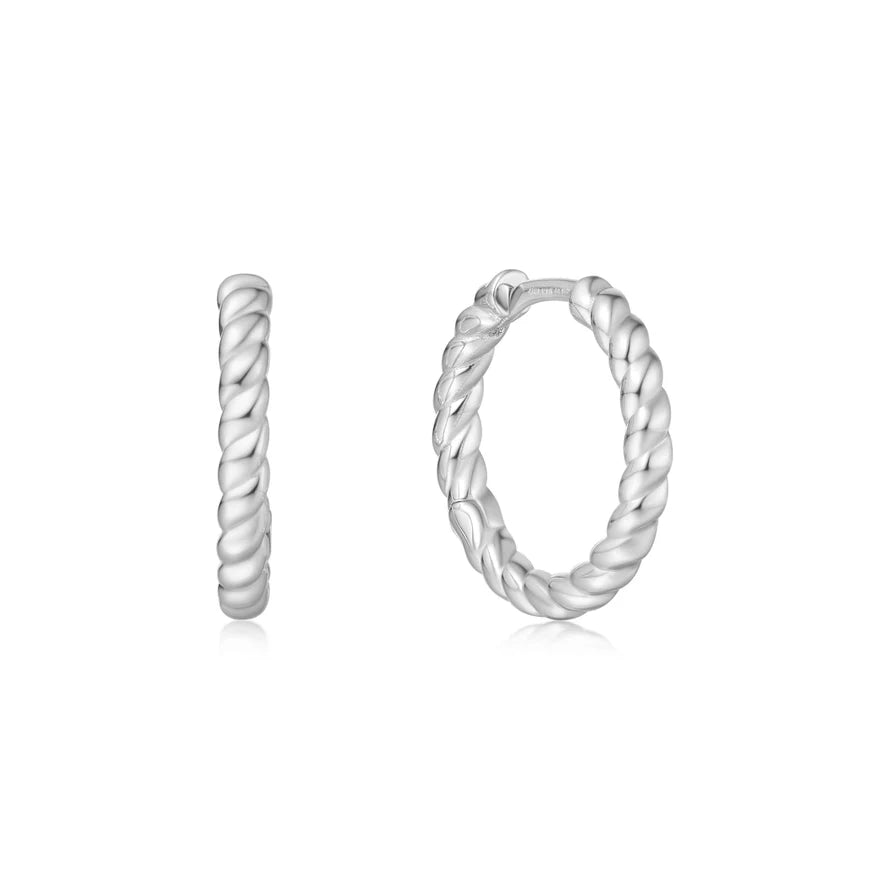 Ania Haie Silver Medium Huggie Hoop Earrings