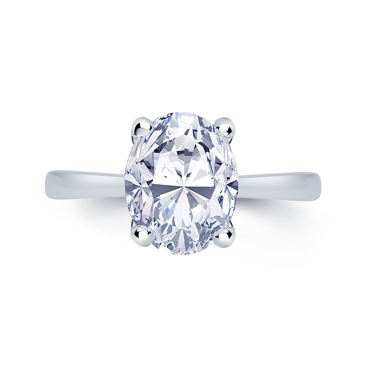 Laboratory Grown Diamond Oval Solitaire Diamond, Platinum Band 1.48ct