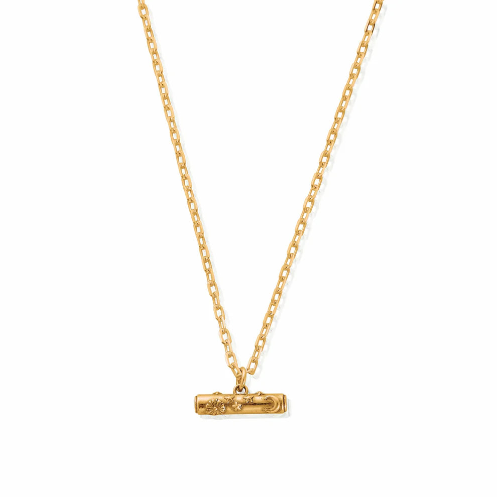 ChloBo Yellow Gold Plated Light Anchor Chain Solstice T-Bar Necklace