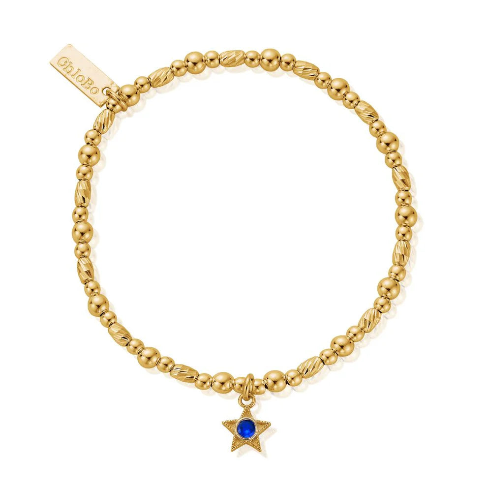 ChloBo Yellow Gold Plated September Birthstone Bracelet