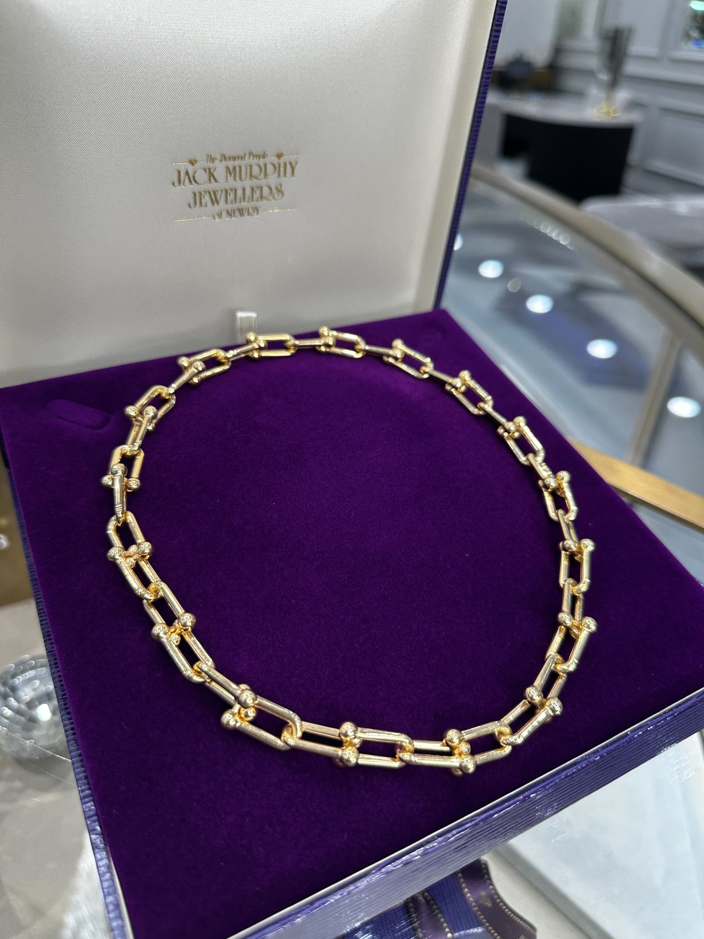 9ct Yellow Gold Heavy T-Link Necklace