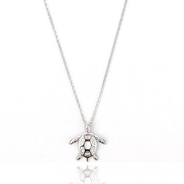 Sterling Silver Sea Turtle Pendant Necklace