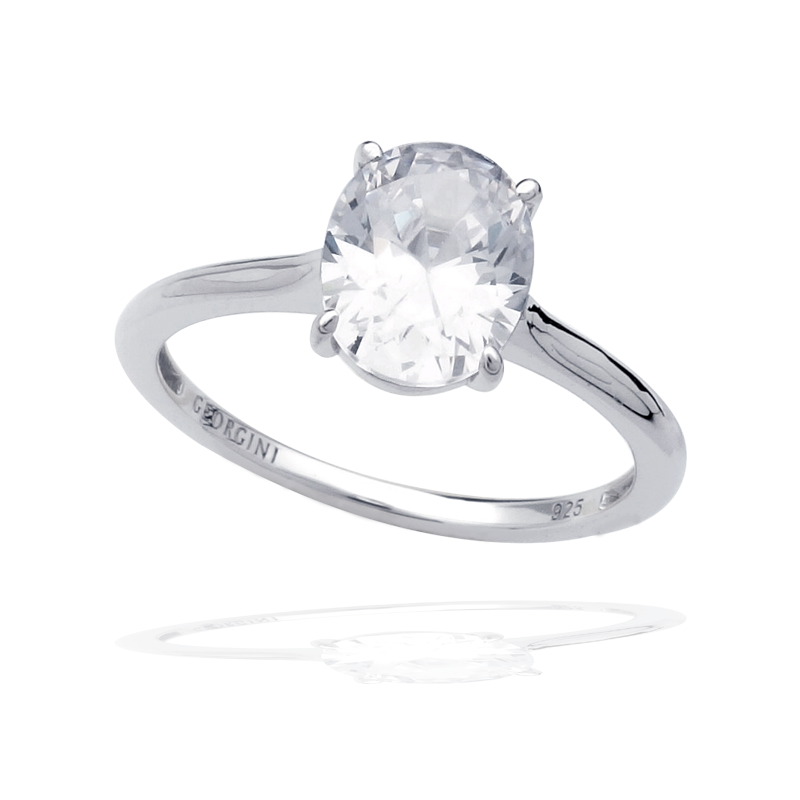 Sterling Silver CZ Solitaire Ring