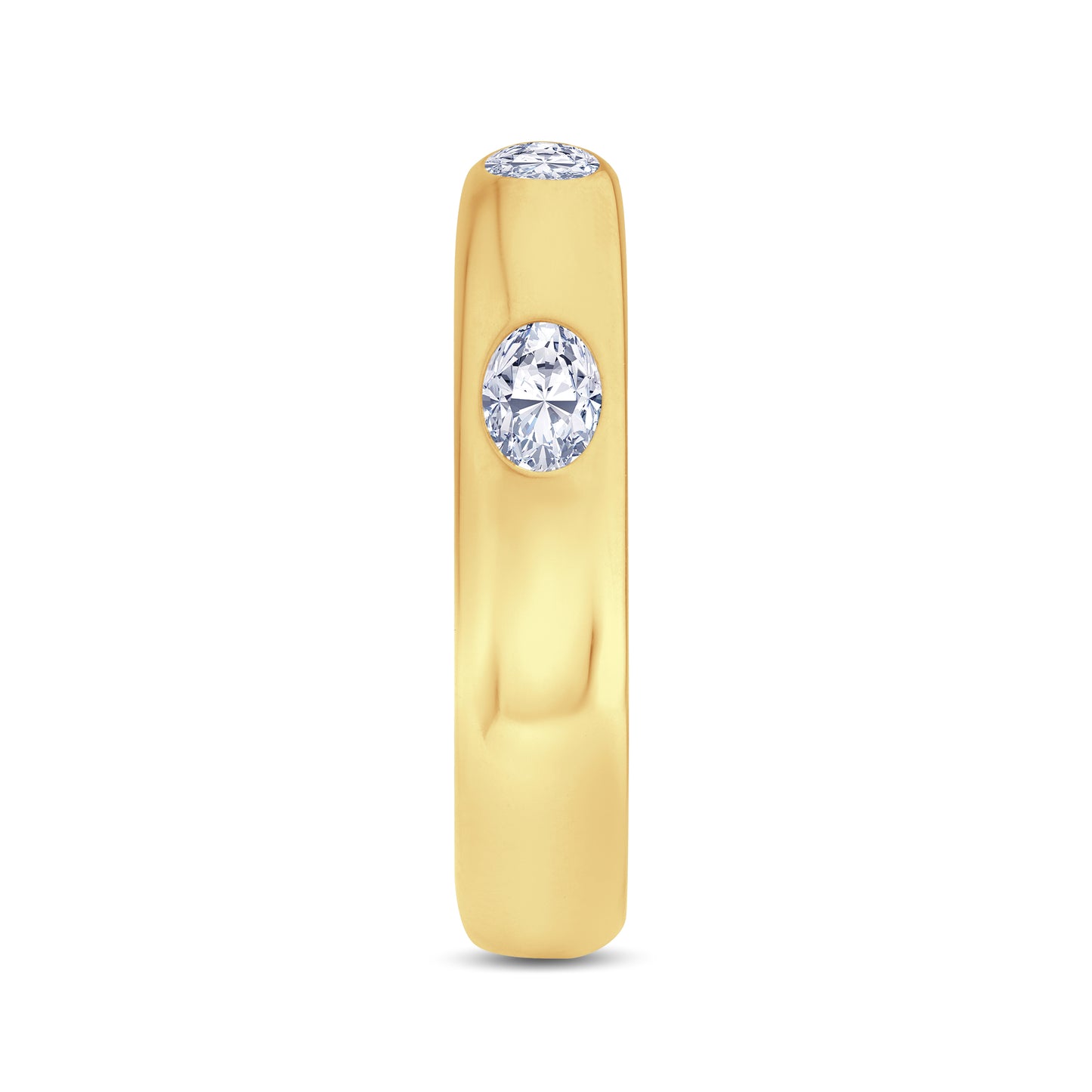Oval Cut Diamond, 18ct Yellow Gold 3.5mm Band, 0.30ct