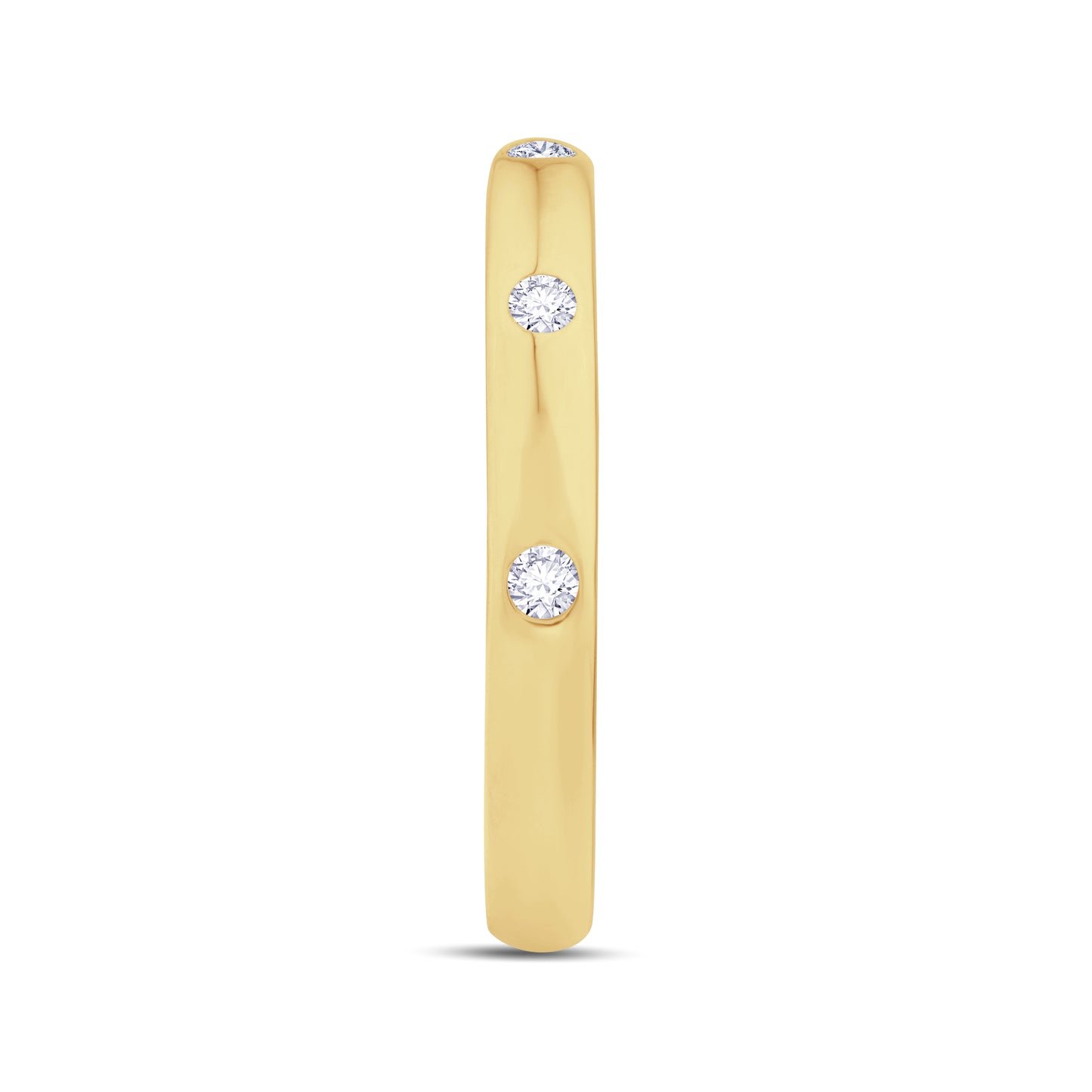 Brilliant Round Cut Rub Over Diamond, 18ct Yellow Gold 2.85mm Band, 0.10ct