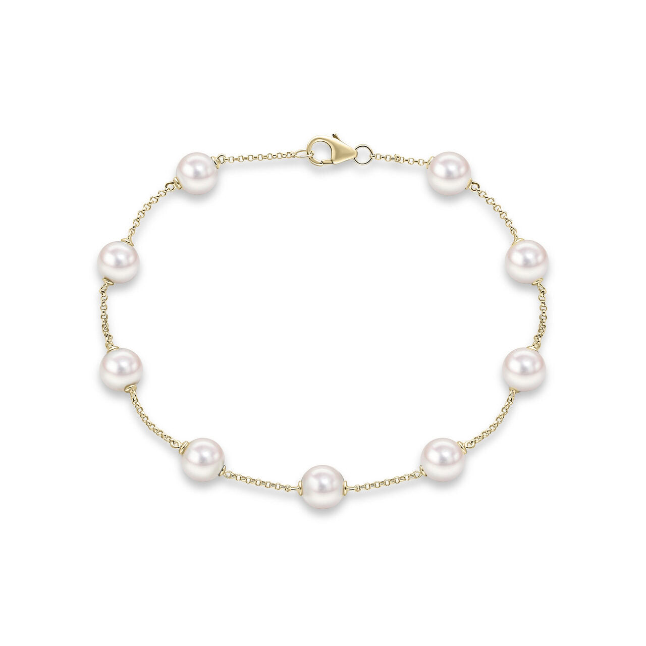 9ct Yellow Gold Akoya Pearl Multi Bracelet