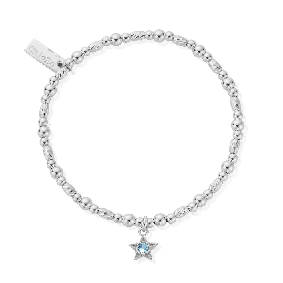 ChloBo Sterling Silver March Birthstone Bracelet