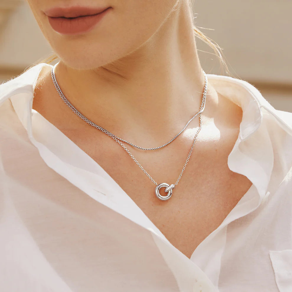 Ania Haie Silver Double Loop CZ Necklace