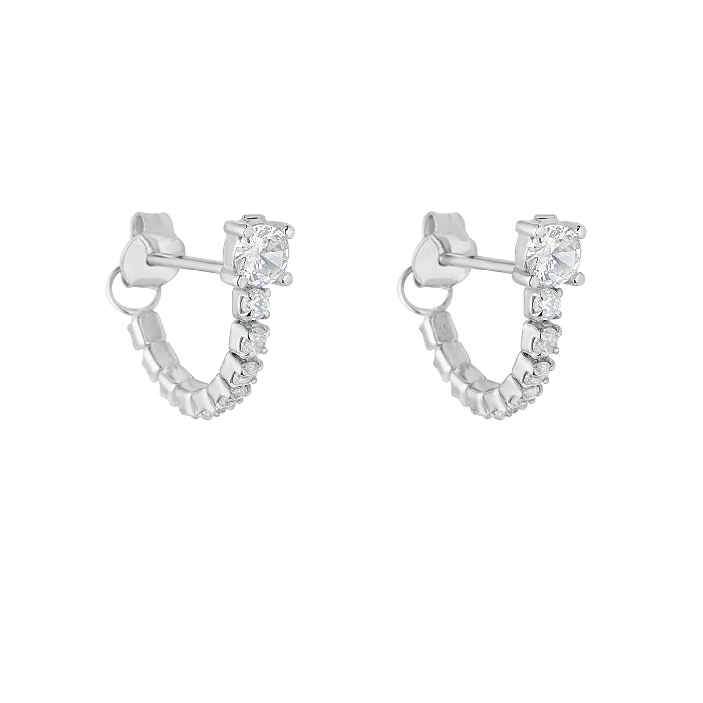 Sterling Silver CZ Wrap Hoop Earring