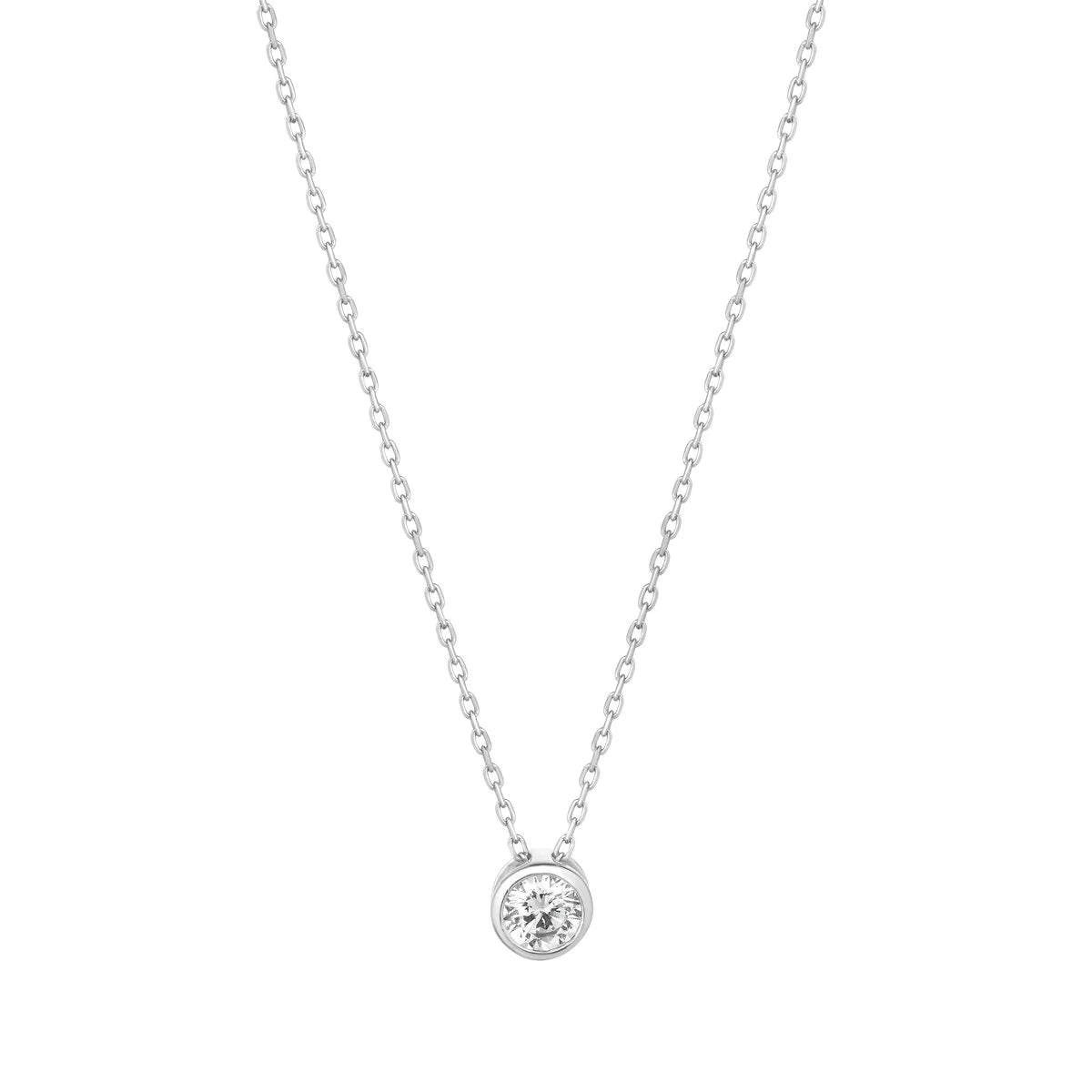 Sterling Silver CZ Pendant Necklace