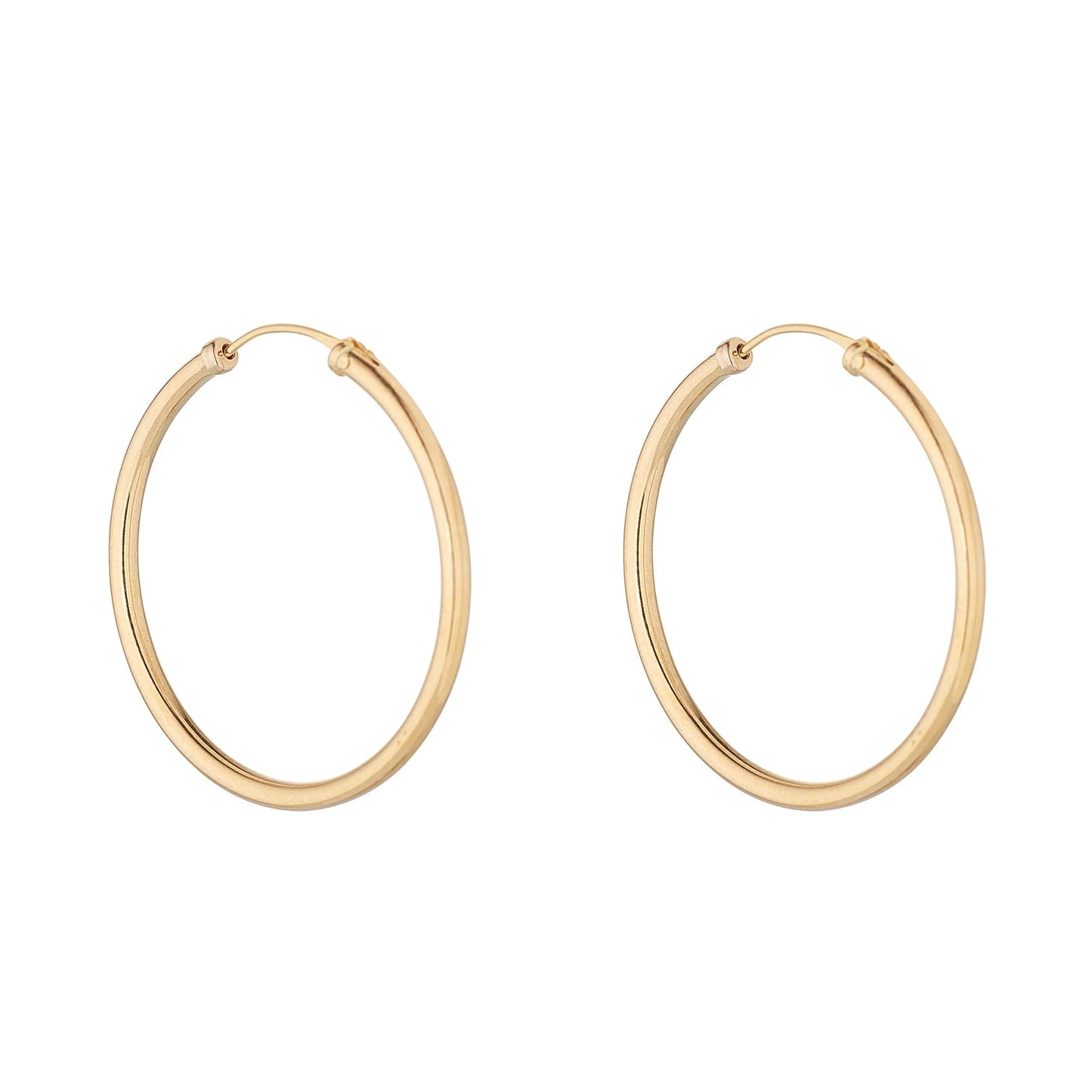 9ct Yellow Gold 28mm Sleeper Hoop Earrings