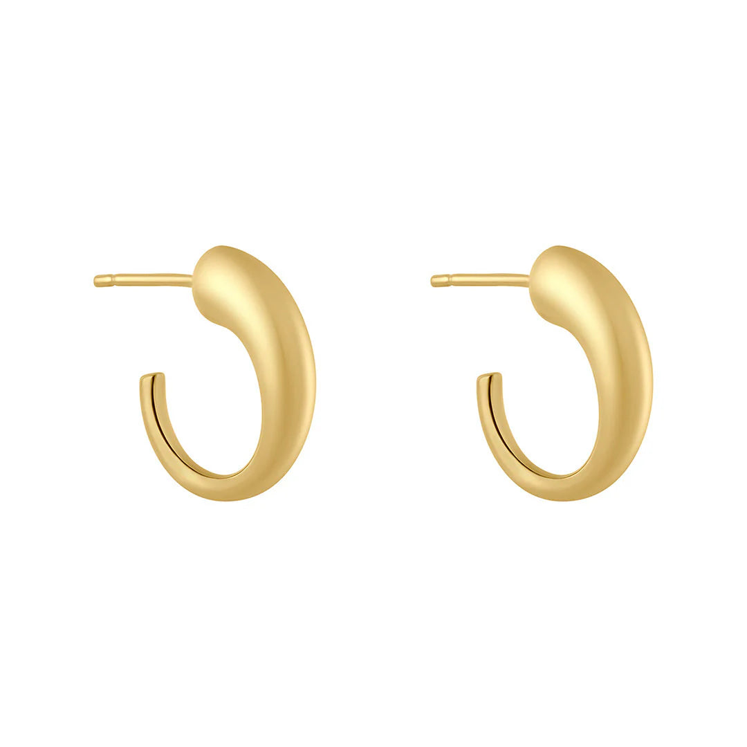 9ct Yellow Gold Tapered Dome Hoops