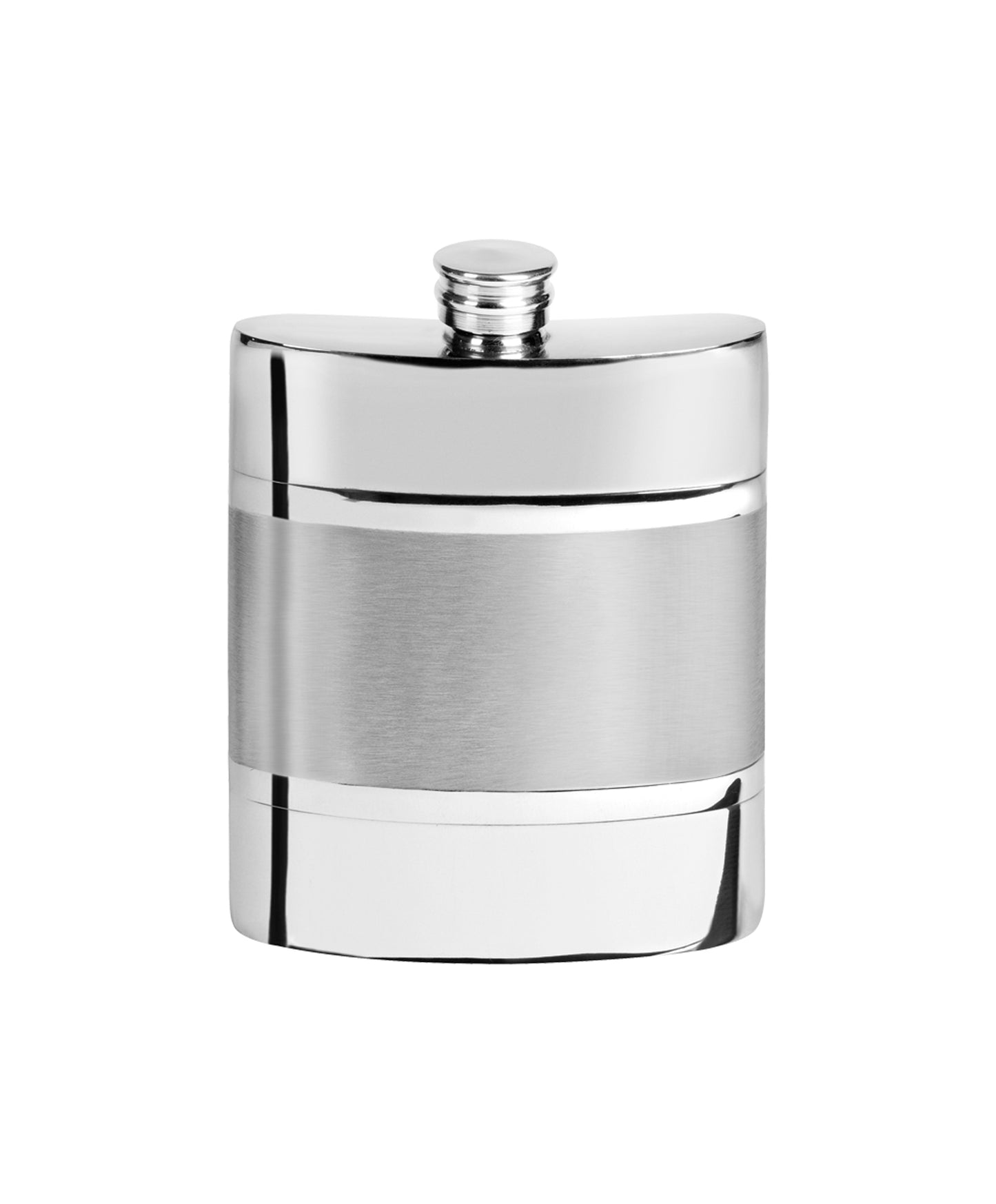 Pewter Polished 6oz Brushed Satin Hip Flask