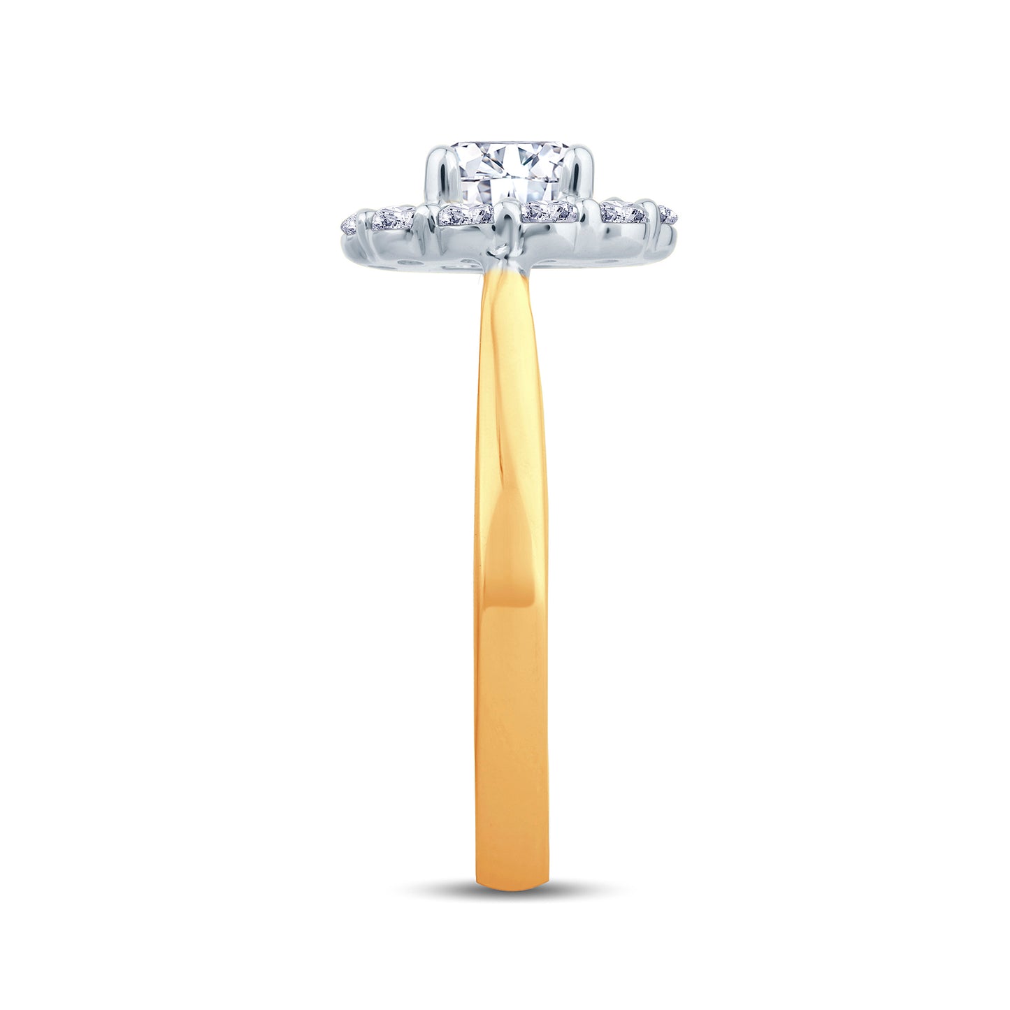 18ct Yellow Gold Oval & Halo Diamond Ring, 0.86ct