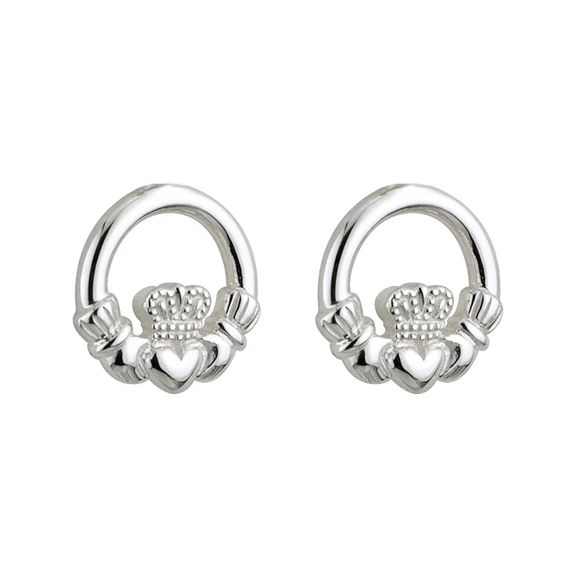 Sterling Silver Children's Claddagh Stud Earrings