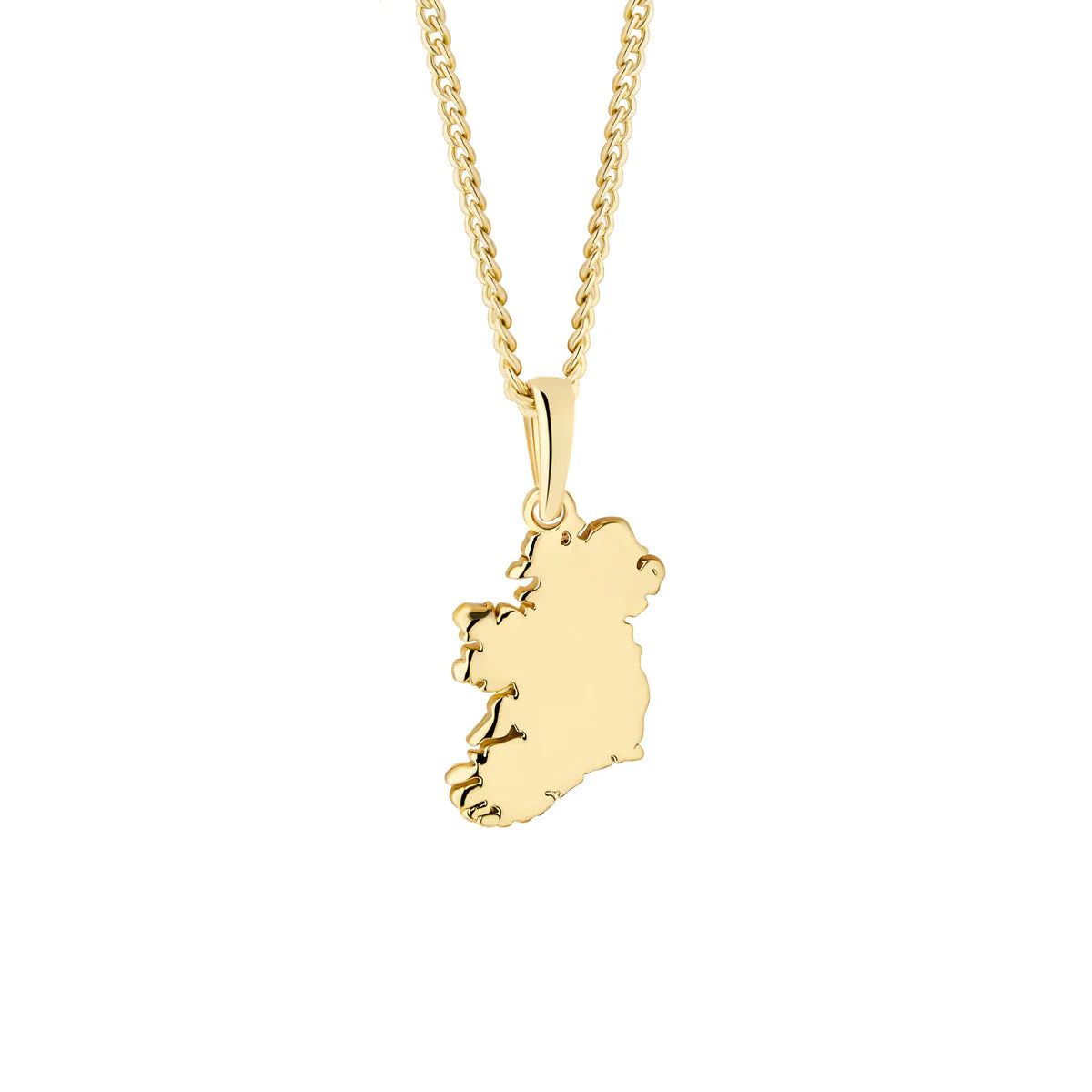 Yellow Gold Plated Small Map of Ireland Necklace