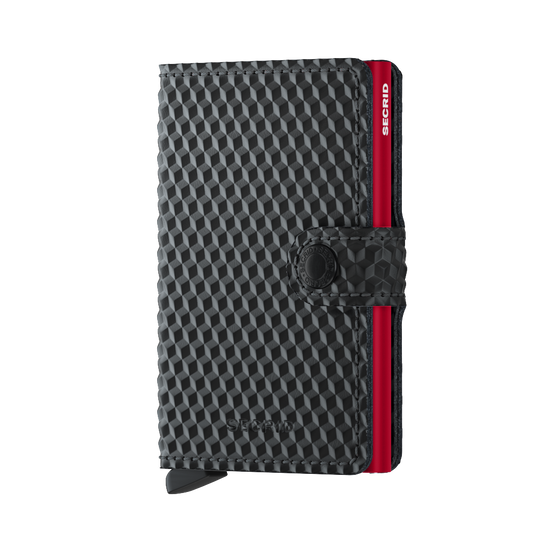 SECRID Cubic Black & Red Mini Wallet