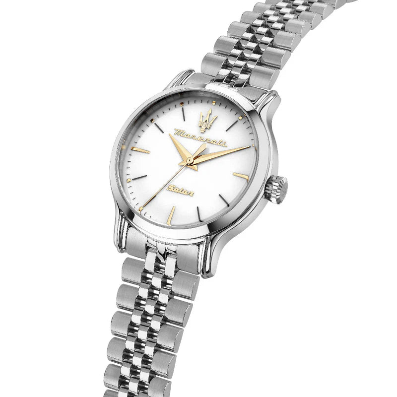 Maserati 34mm Epoca Ladies Stainless Steel White Dial Watch