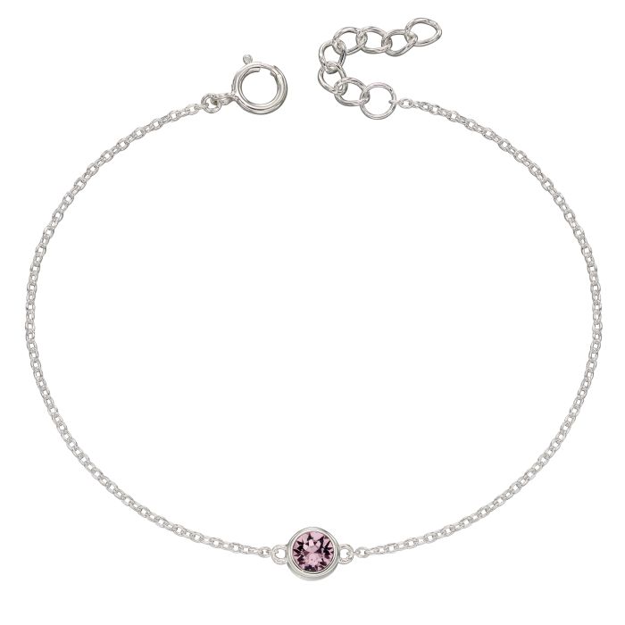 June Sterling Silver Crystal Birthstone Bracelet
