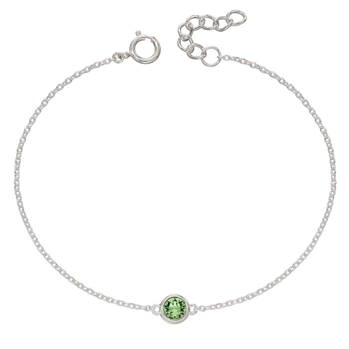 August Sterling Silver Crystal Birthstone Bracelet