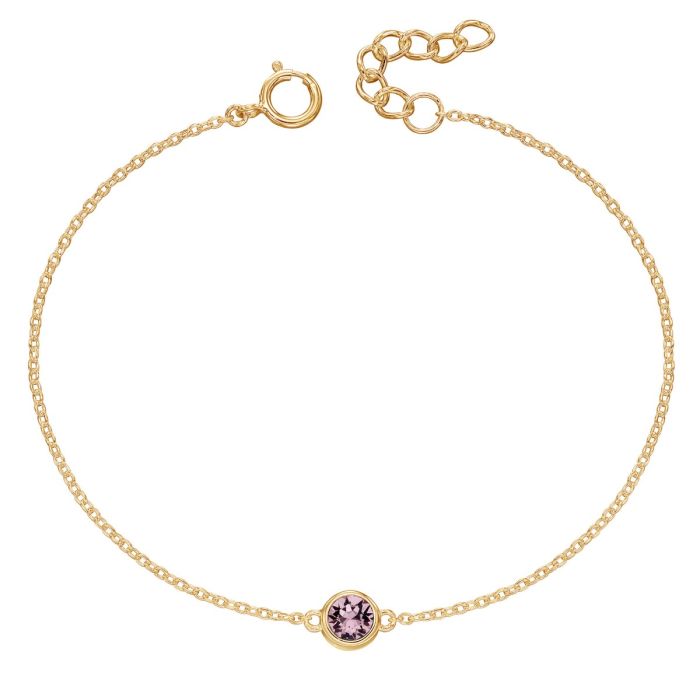 June Yellow Gold Plate Crystal Birthstone Bracelet