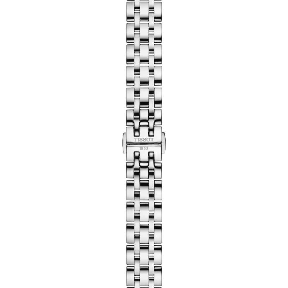 Tissot 28mm Silver Classic Dream, White & Black Date Dial, Ladies Bracelet Watch