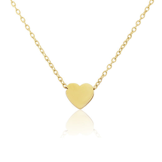 9ct Yellow Gold Heart Pendant Necklace