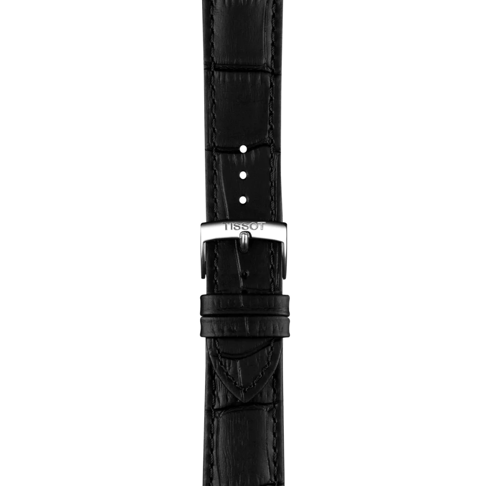 Tissot 40mm Silver Tone PR100, White & Date Dial, Gents Strap Watch