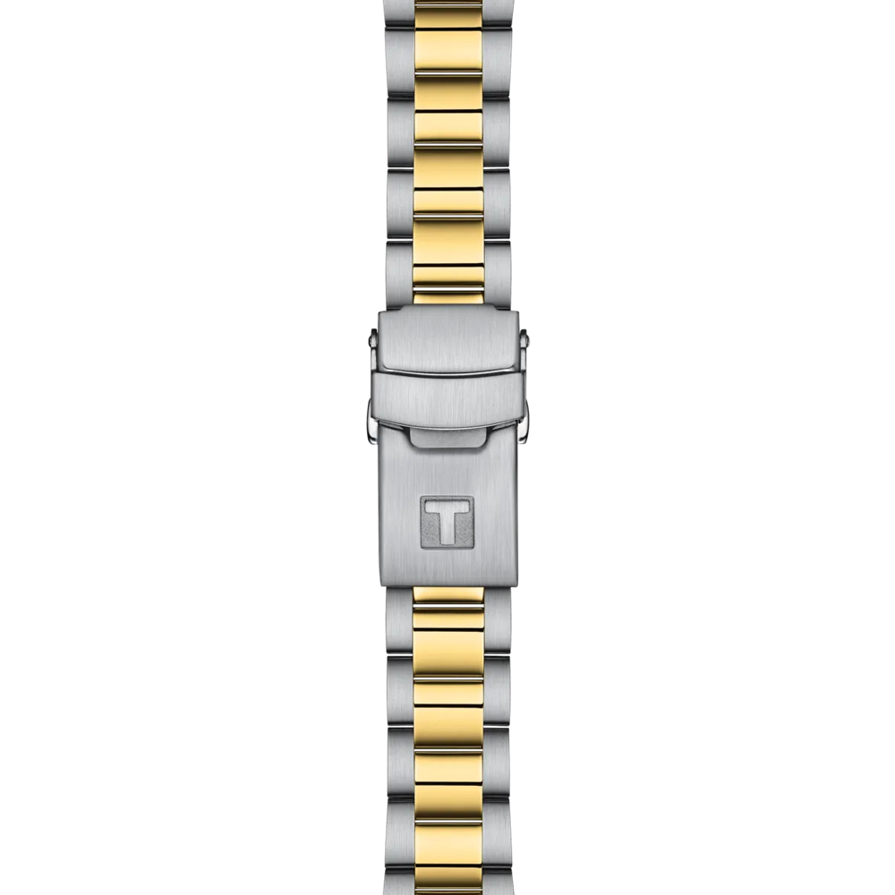 Tissot 36mm Yellow & Silver Tone Seastar 1000, Black Diver Style, Bracelet Watch