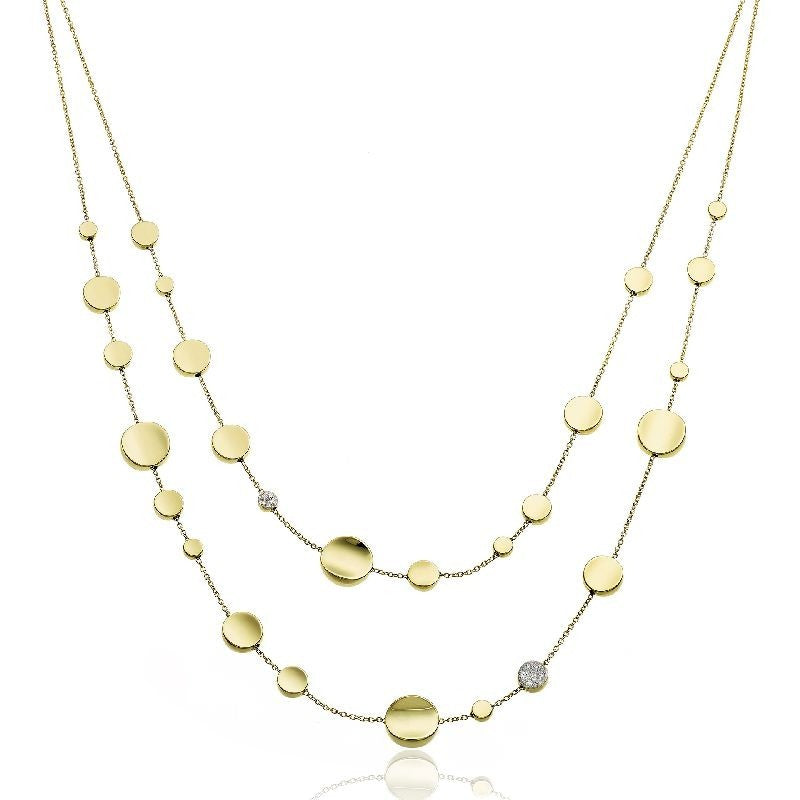 Chimento Armillas Glow 18ct Yellow Gold Diamond Multi-Row Disc Necklace