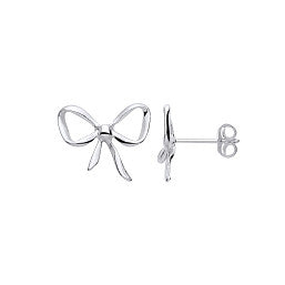 Sterling Silver Bow Stud Earrings