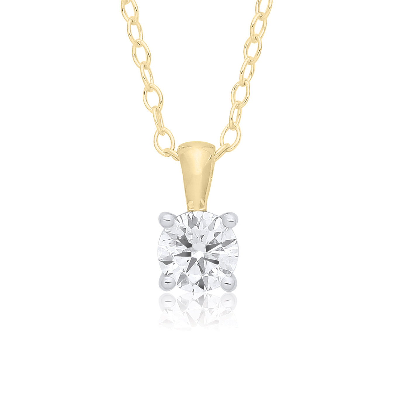 9ct Yellow Gold Brilliant Cut 0.10ct Diamond Necklace