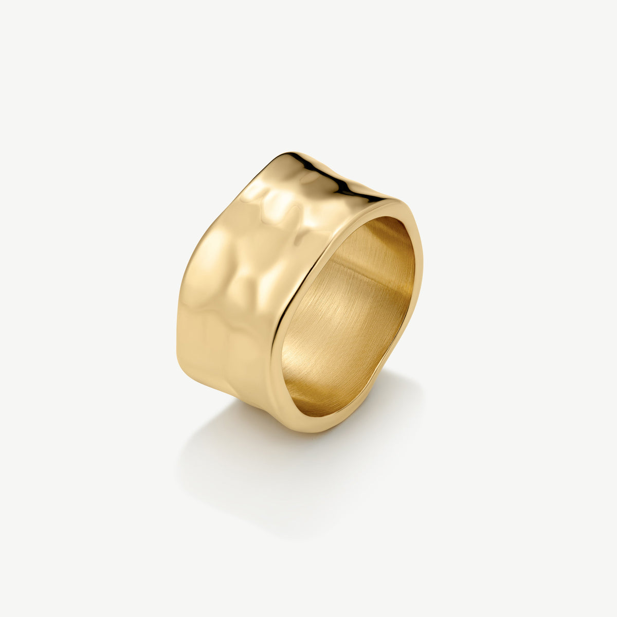 D.LOUISE Yellow Gold Plate Textured Band Ring