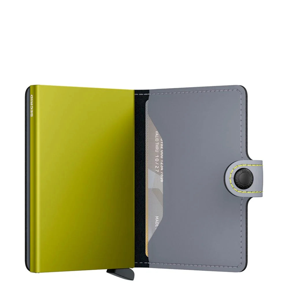 SECRID Matte Grey & Lime Mini Wallet