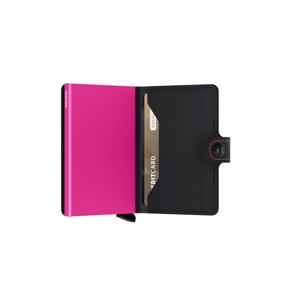SECRID Matte Black & Fuchsia Mini Wallet