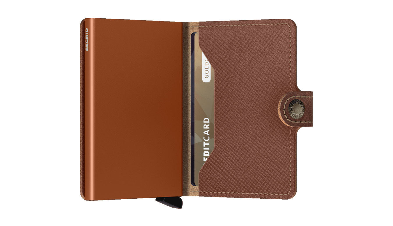 SECRID Saffiano Caramel Mini Wallet