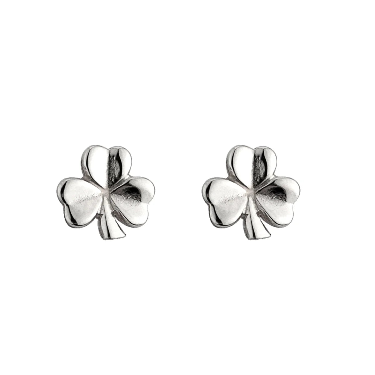 Sterling Silver 10mm Shamrock Stud Earrings