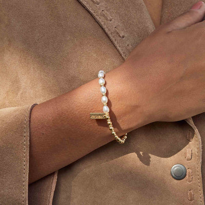 ChloBo Gold Plated Story of Love Freshwater Pearl Bracelet