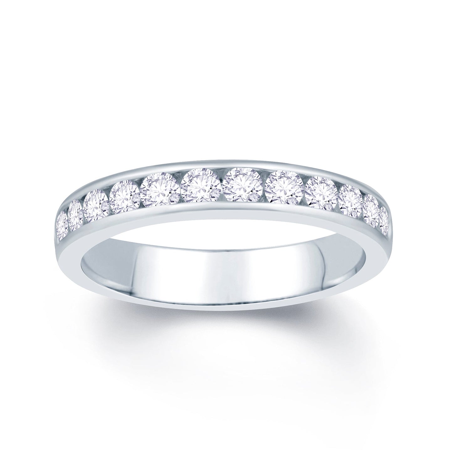 Platinum 0.65ct Round Channel Set Diamond Ring