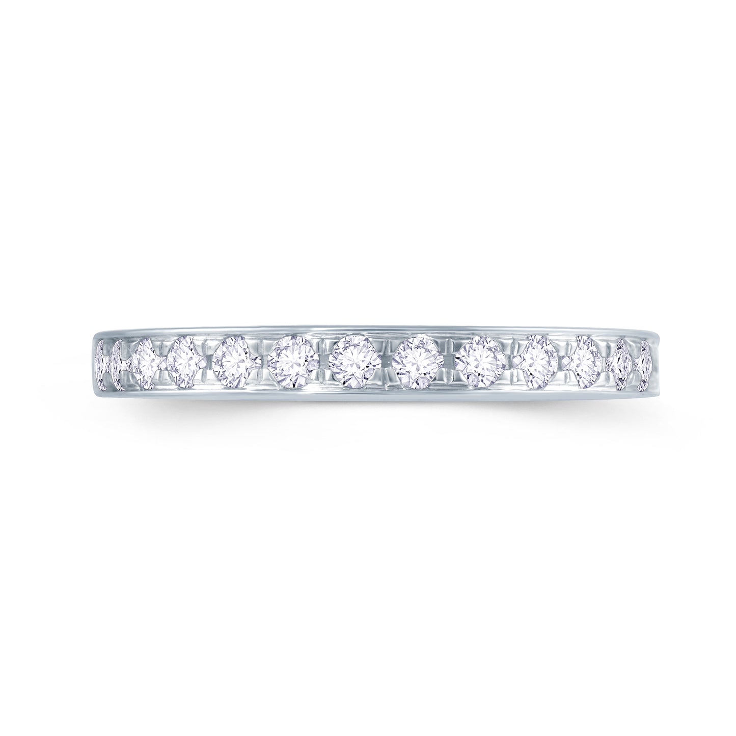 Platinum 0.30ct Round Pave Set 2.5mm Diamond Ring