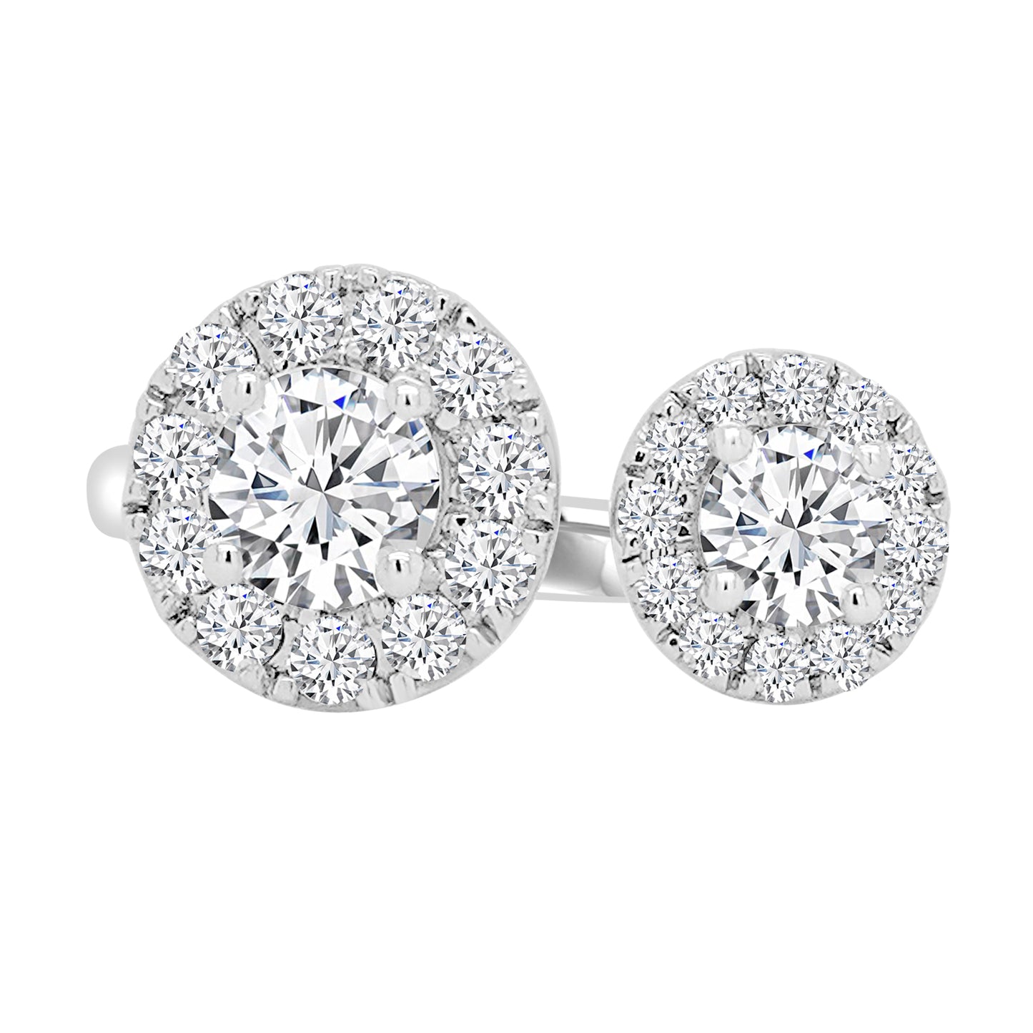 Platinum Brilliant Round & Halo Diamond Tort Eternity Ring 1.19ct