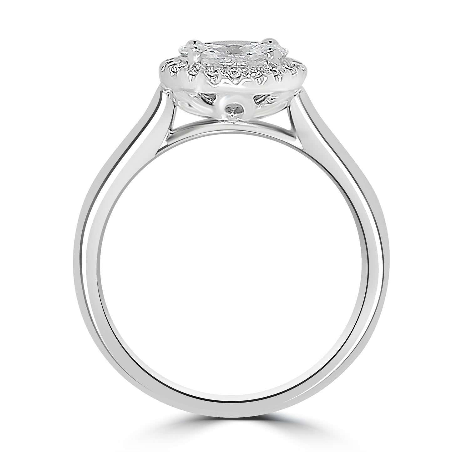 18ct White Gold Multi Stone Brilliant Round & Halo Diamond Ring 0.59ct