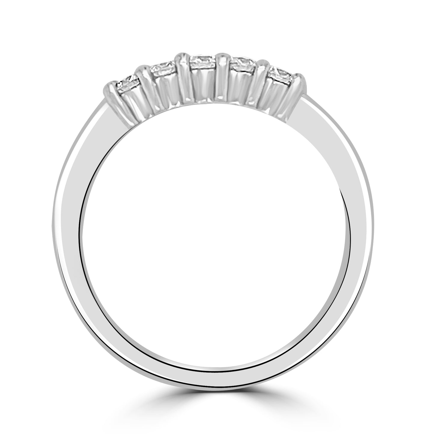 18ct White Gold Five Stone Brilliant Round Diamond Ring, 0.36ct