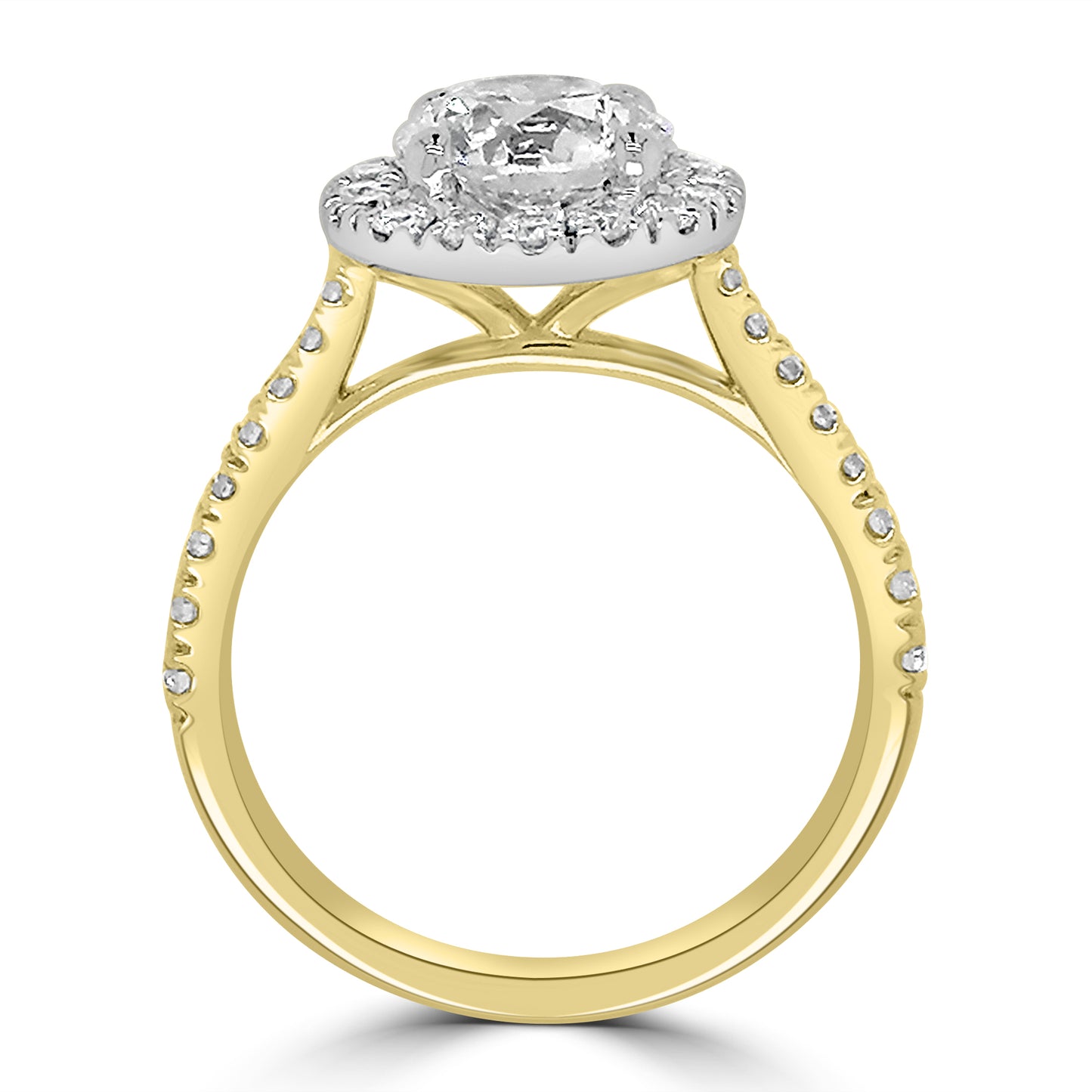 Lab Grown Diamond Brilliant Round & Halo 18ct Yellow Gold Band 2.03ct Media 3 of 3