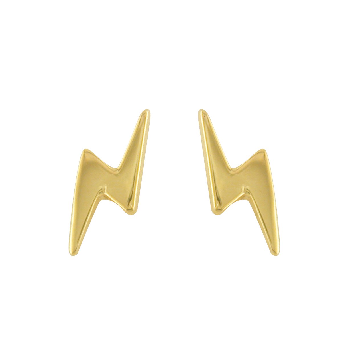 Solid gold lightning sales bolt earrings